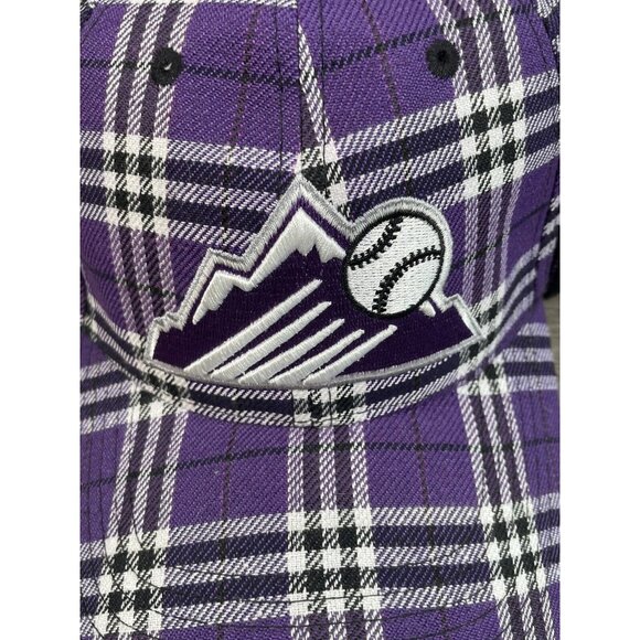 Colorado Rockies Purple Plaid Downflap Ear Flaps Hat Snapback MLB Melon Wear - Picture 2 of 12